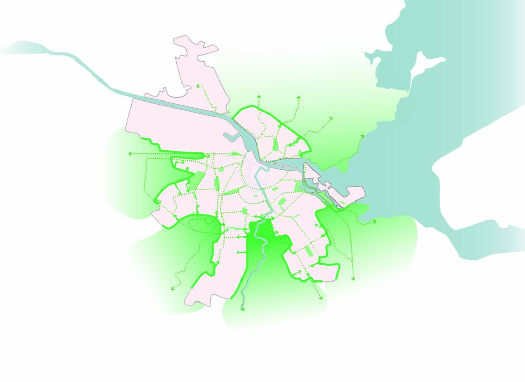 Het groen in en rondom de stad zorgt voor meer leefkwaliteit in alle buurten. De groene plekken zijn onderling verbonden.